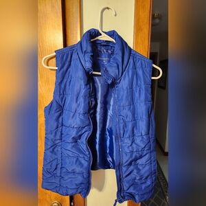 AEROPOSTALE Blue Quilted Zip Up 2 Front Pockets Vest Size XS